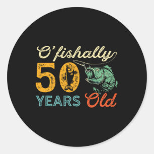 50 Jahre alt Angelgeschenk 50. Geburtstag Cool 50 Runder Aufkleber