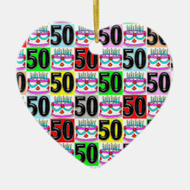 50 JAHRE ALT FEIERN KERAMIK ORNAMENT