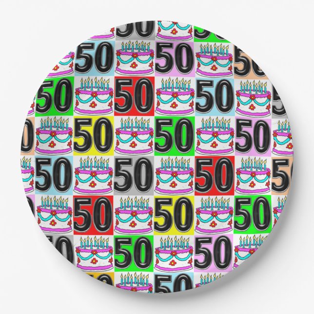 50 JAHRE ALT FEIERN PAPPTELLER (Vorderseite)