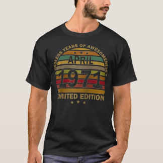 50 Jahre alt Gebildet im April 1971 Vintag 50. Geb T-Shirt