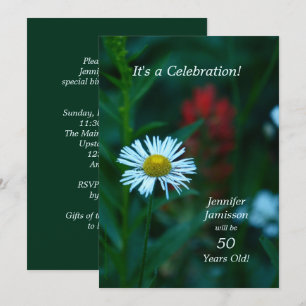 50 Jahre alt Geburtstagsparty Weiße Blume Daisy Einladung