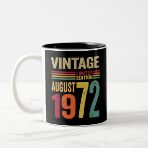50 Jahre alt Geschenke Vintager August 1972 - 50.  Zweifarbige Tasse