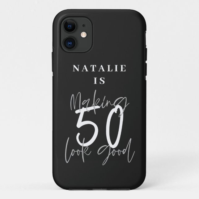 50 Jahre alt personalisiert aussehen  Case-Mate iPhone Hülle (Rückseite)