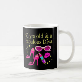 50 JAHRE ALT UND EIN SCHÖNES DIVA-DESIGN TASSE