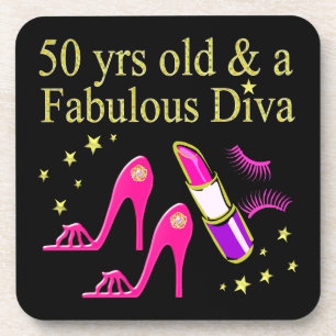 50 JAHRE ALT UND EINE SCHÖNE DIVA GETRÄNKEUNTERSETZER