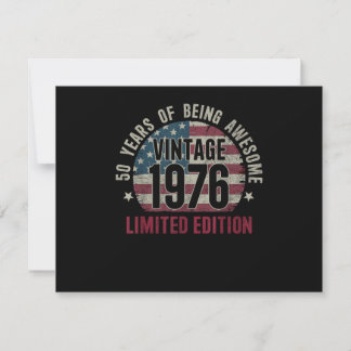 50 Jahre alt Vintage 1976 50. Geburtstag limitiert Einladung