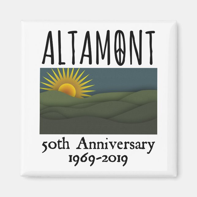 50 Jahre Altamont Speedway Free Konzert 1969 Magnet (Vorne)