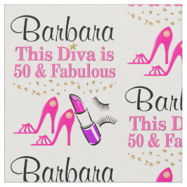 50 JAHRE ALTE DIVA PERSONALISIERT FABRIC STOFF