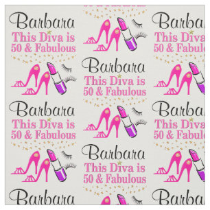 50 JAHRE ALTE DIVA PERSONALISIERT FABRIC STOFF