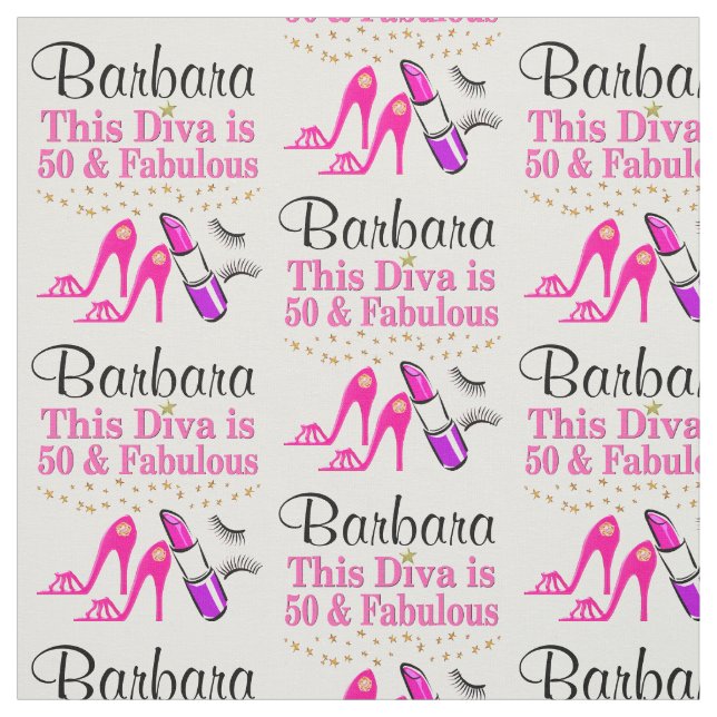 50 JAHRE ALTE DIVA PERSONALISIERT FABRIC STOFF (Muster)