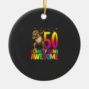 50 Jahre alte Geburtstagsfaultier Dabbing 50. Gebu Keramik Ornament