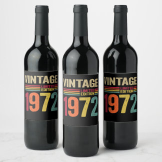 50 Jahre alte Geschenke Vintage 1972 70. Geburtsta Weinetikett