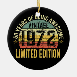 50 Jahre alte Geschenke Vintage 1972 limitierte Au Keramik Ornament