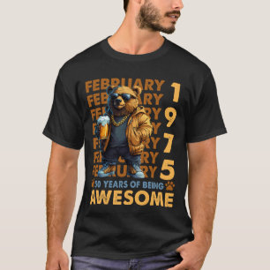 50 Jahre alte großartige coole Bär Seit Februar 19 T-Shirt