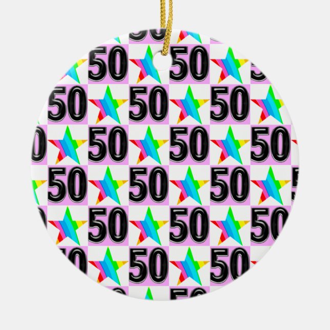 50 JAHRE ALTE SUPER STAR KERAMIK ORNAMENT (Vorne)