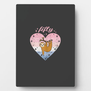 50 Jahre alte süße Faultier-Geburtstags-Girl 50. B Fotoplatte