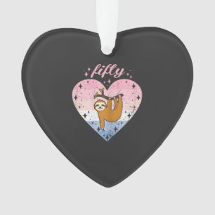 50 Jahre alte süße Faultier-Geburtstagsfeier 50. G Ornament