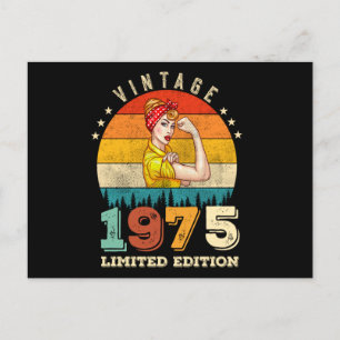 50 Jahre alter Tag 1975 Vintag 50. Geburtstagsfrau Postkarte