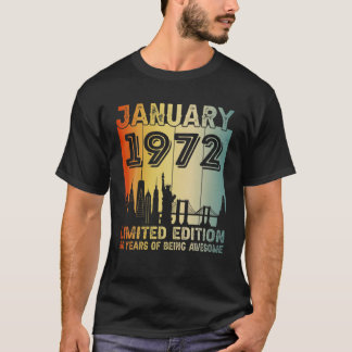 50 Jahre alter Tag Vintag Januar 1972 50. Geburtst T-Shirt