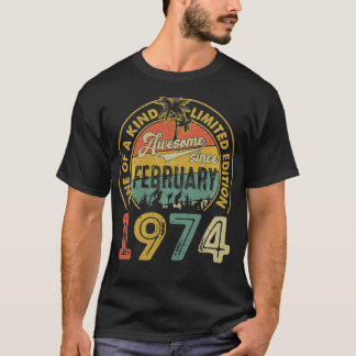 50 Jahre Altes Geschenk Vintag Februar 1974 50. Ge T-Shirt