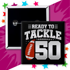 50 Jahre altes Tackle Football Party 50. Geburtsta Button