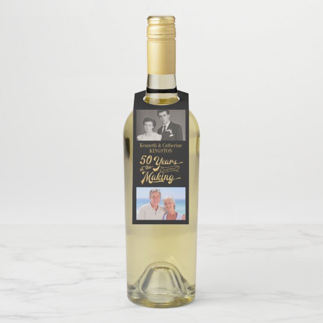 50 Jahre Black & Gold Damm und Now Fotos Flaschenanhänger (Auf Flasche)