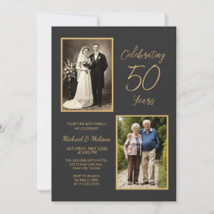 50 Jahre Charcoal Gold-Jubiläum feiern Einladung