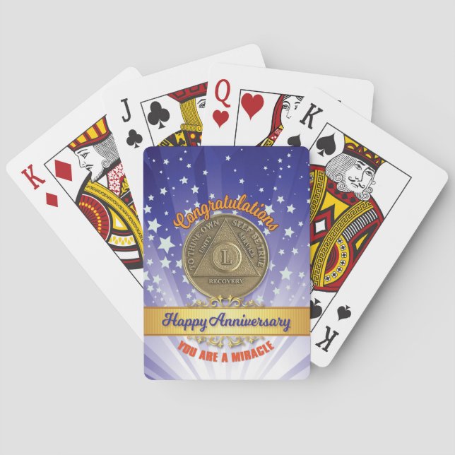 50 Jahre Erholung Münzjubiläum Sie sind ein Wunder Spielkarten (Rückseite)