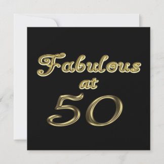 50 Jahre Fabelhaft mit 50 Gold Typografy Age 50 Einladung