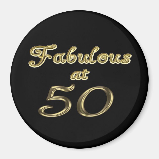 50 Jahre Fabelhaft mit 50 Gold Typografy Age 50 Magnet (Vorne)