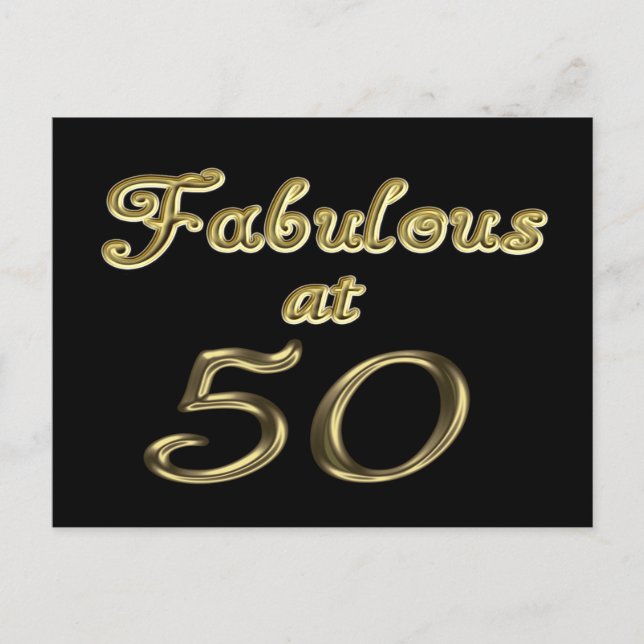 50 Jahre Fabelhaft mit 50 Gold Typografy Age 50 Postkarte (Vorderseite)