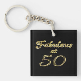 50 Jahre Fabelhaft mit 50 Gold Typografy Age 50 Schlüsselanhänger