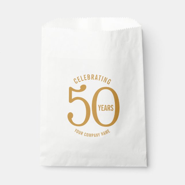 50 Jahre Firmenjubiläum Party golden Geschenktütchen (Vorderseite)