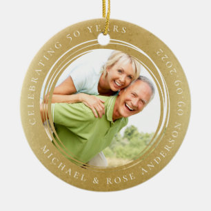 50 Jahre Foto Gold Foil Keramik Ornament