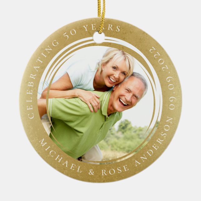 50 Jahre Foto Gold Foil Keramik Ornament (Vorne)