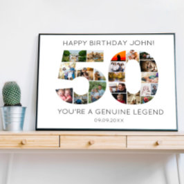 50 Jahre FotoCollage Geburtstag, Party Poster