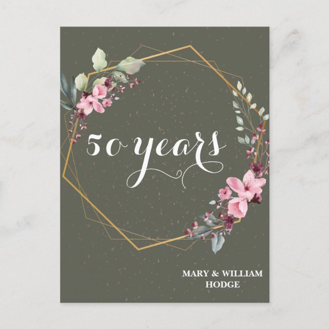 "50 Jahre für immer: Ein Jubiläum, an den man sich Postkarte (Vorderseite)