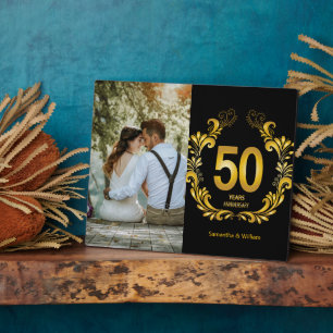 50 Jahre Gold Glitter-Jubiläumsfoto Fotoplatte