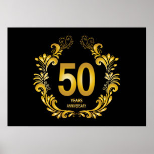 50 Jahre Gold Glitzer Jubiläum Poster