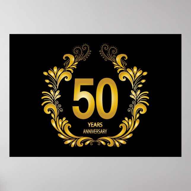 50 Jahre Gold Glitzer Jubiläum Poster (Vorne)