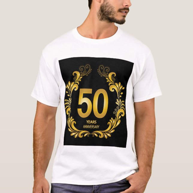50 Jahre Gold Glitzer Jubiläum T-Shirt (Vorderseite)
