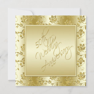 50 Jahre Gold IMITATE Glitzer Einladung