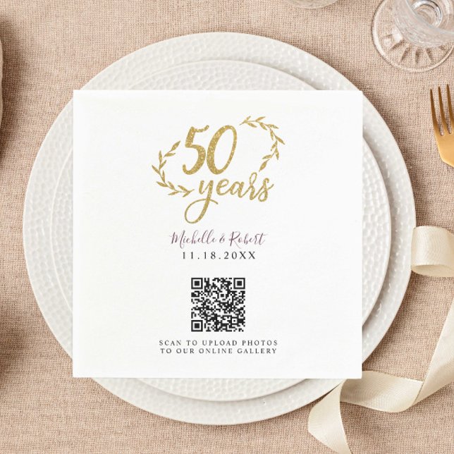 50 Jahre Gold Share Fotos QR-Code Serviette (Von Creator hochgeladen)