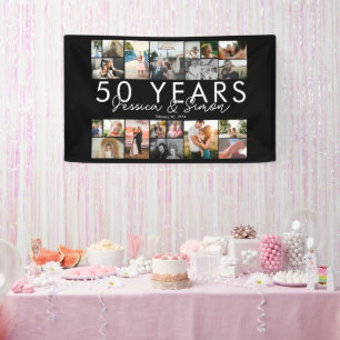 50 Jahre goldenes Hochzeitstag Foto Collage Banner