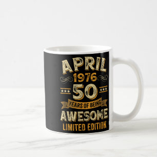 50 Jahre großartig vintage April 1976 50. Geburtst Kaffeetasse