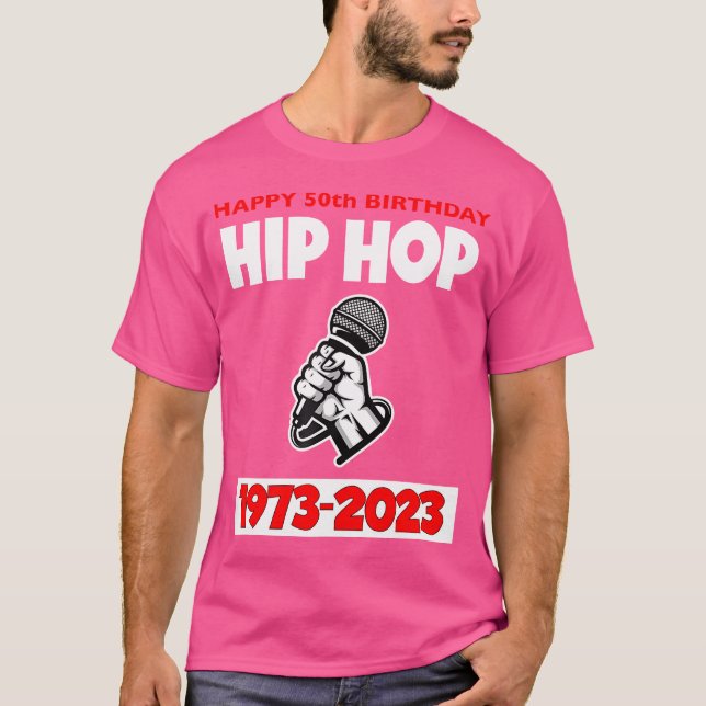 50 Jahre Hip Hop 50. Jubiläum Retro Mic T-Shirt (Vorderseite)