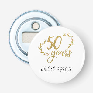 50 Jahre Hochzeitstag Geschenk Gold Glitzer Flaschenöffner