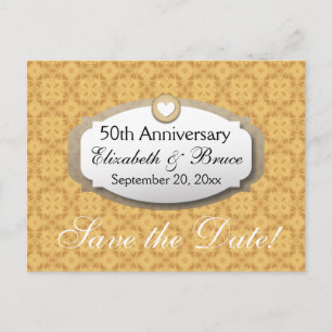 50 Jahre Hochzeitstag Gold Z05 Ankündigungspostkarte