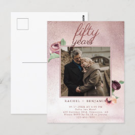 50 Jahre Hochzeitstag Rose Gold Glitzer Inv. Postkarte