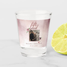 50 Jahre Hochzeitstag Rose Gold Glitzer Schnapsglas